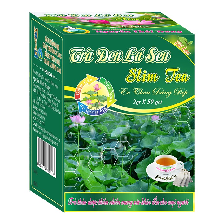 Trà Đen Lá Sen Giúp Giảm Cân, Thon Gọn Thân Hình, Điều Hòa Huyết Áp - Túi Lọc 2gr x 50 túi - Nguyên Thái Trang