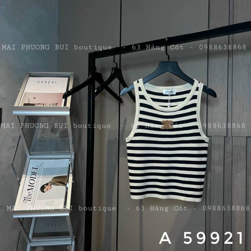 Áo Croptop Ba Lỗ Viền Kẻ Ngang chất thun tăm mềm mịn thoáng mát