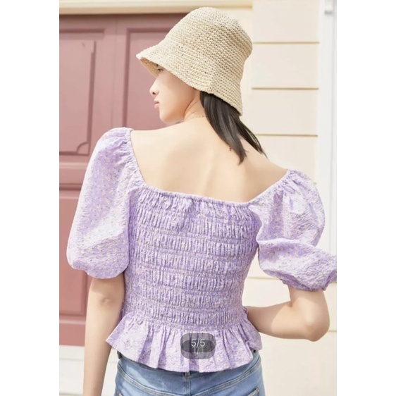 Vero Moda áo croptop cánh tay bồng cổ vuông phong cách size S new tag