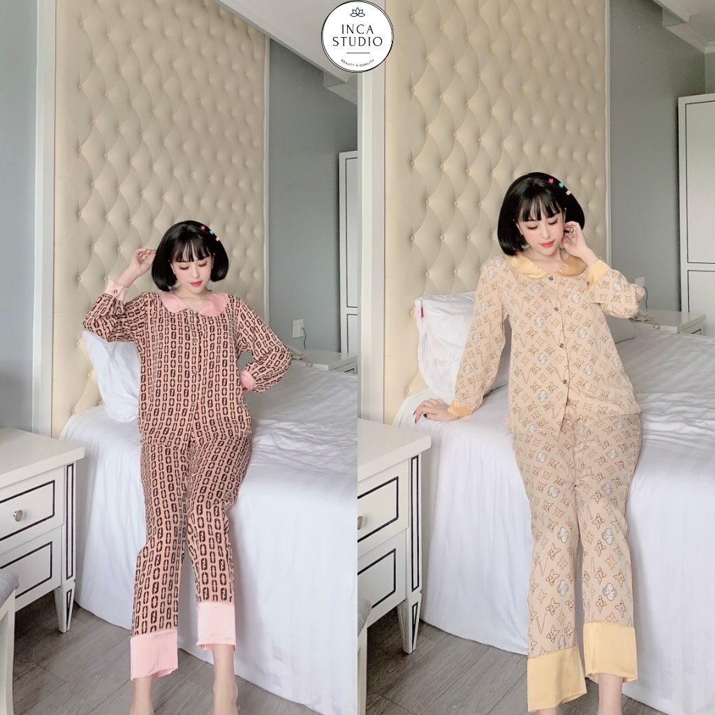 (Xả kho Loai 1- Có size) Đồ ngủ Pyjama lụa Mango cao cấp INCA 16- Chất Lụa thoáng mát, họa tiết siêu xinh