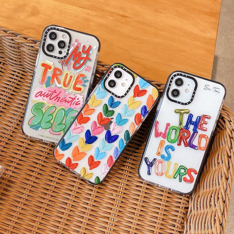 Ốp Điện Thoại Mềm Trong Suốt Họa Tiết Trái Tim Nhiều Màu Sắc Cho iPhone 15 14 13 12 11 Pro Max Mini X XS XR 7 8 Plus