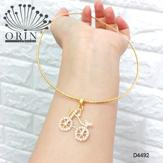 Kiềng dẻo, kiềng cổ nữ dạng nhuyễn mặt xe đạp đính đá thiết kế cao cấp Orin D4492