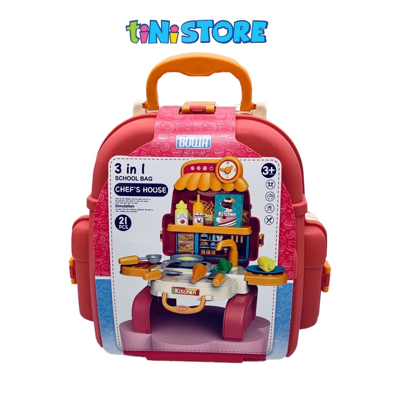Đồ chơi nhập vai TINITOY cặp dụng cụ nhà bếp Bowa 21 chi tiết 8111AP