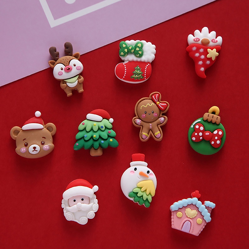 Phụ Kiện Trang Trí Giáng Sinh Mini Dễ Thương Bằng Nhựa Resin DIY