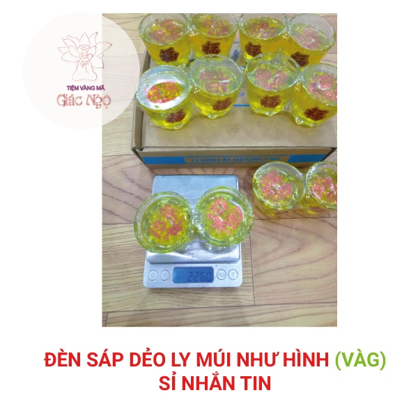 ĐÈN CẦY LY MÚI / ĐÈN SÁP DẺO RAU CÂU - VÀNG MÃ GIÁ RẺ SỈ LẺ