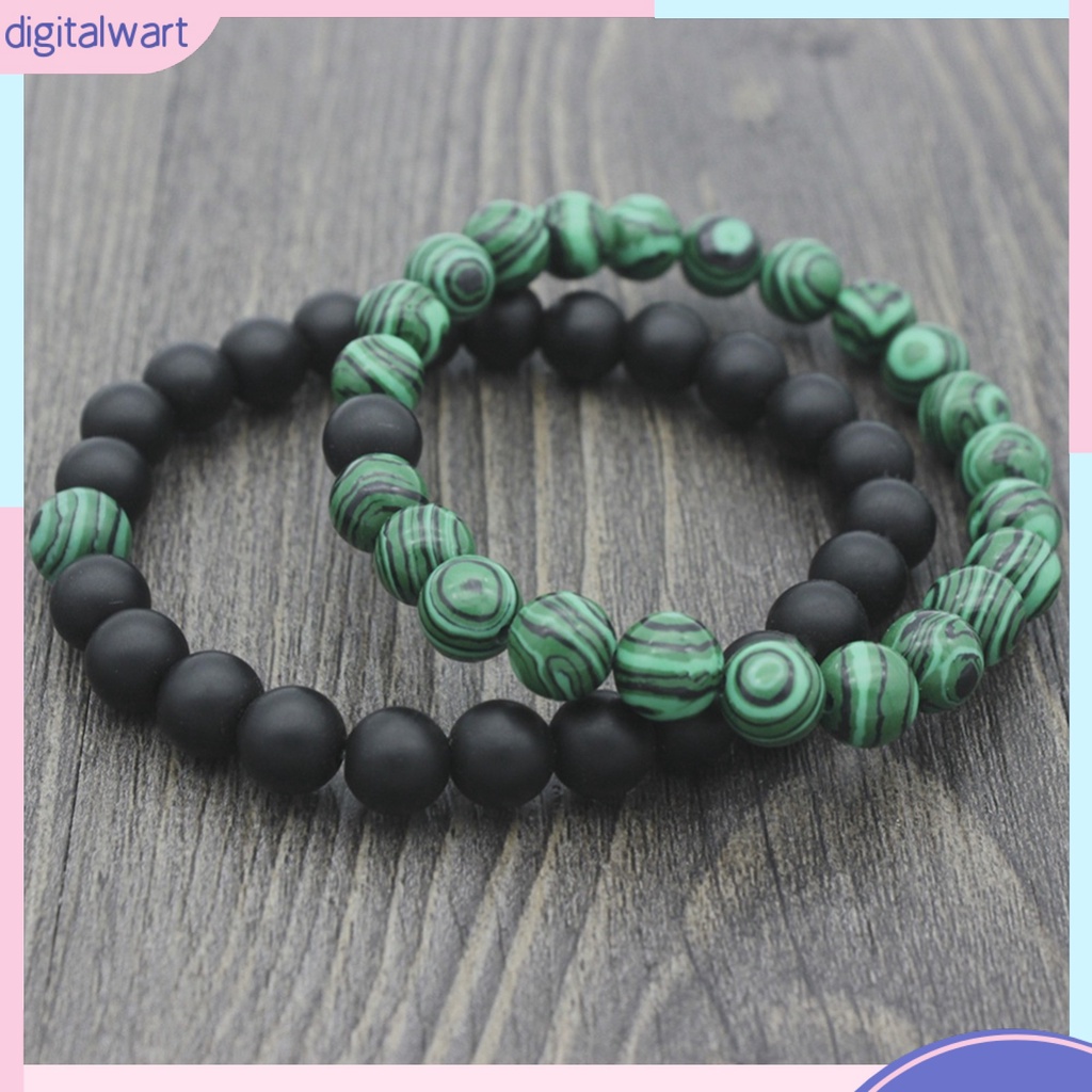 Vòng tay chuỗi hạt đá tròn kiểu dáng thời trang cho nam/nữ