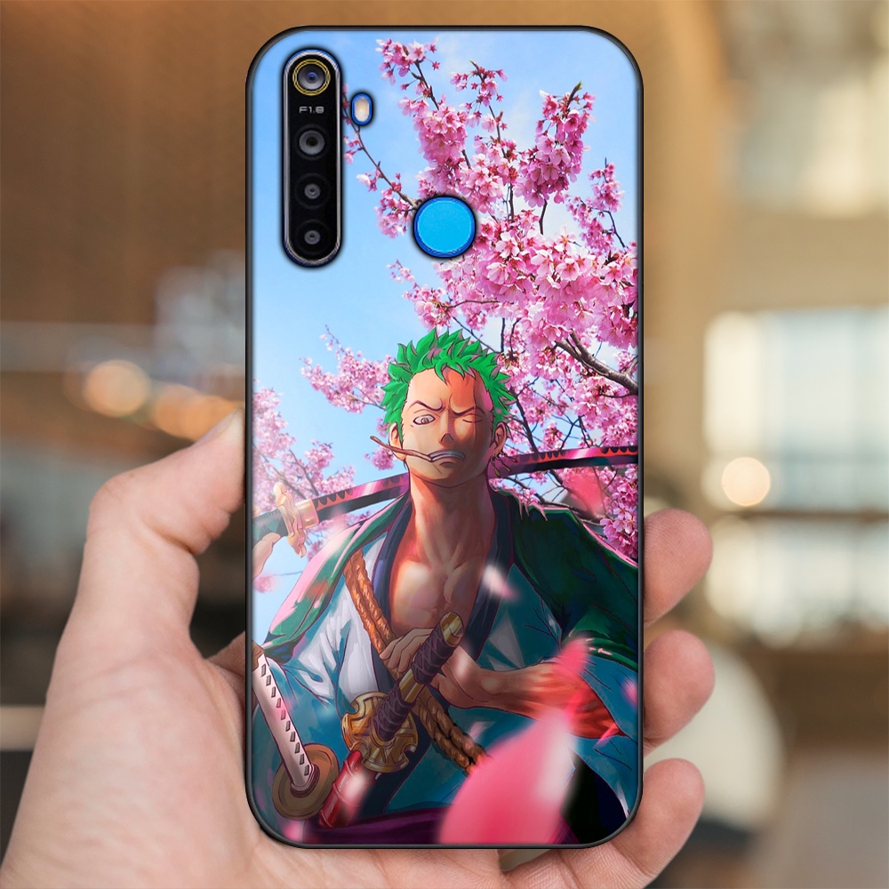 Ốp lưng Realme 5, 5 Pro viền đen in hình Zoro One Piece