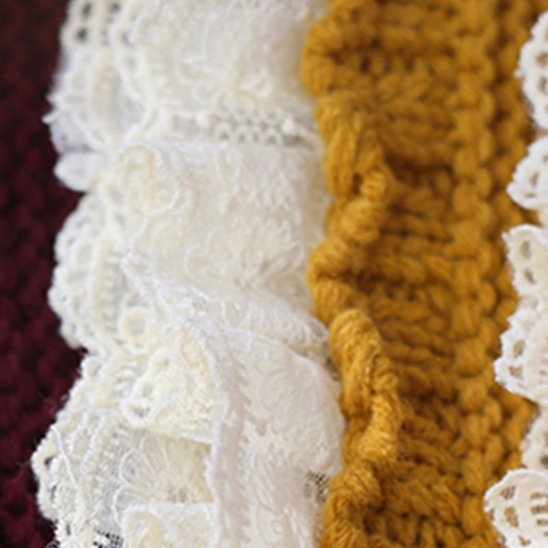 Mũ Len Thiết Kế Vành Ren Sáng Tạo Với Dây Có Thể Điều Chỉnh Cho Mùa Đông Ha