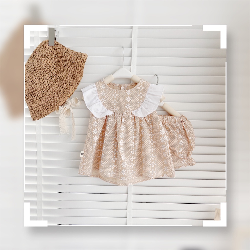 ✨BÁN SỈ✨S003-Set bộ ren bé gái 3  màu trắng ,xanh,hồng