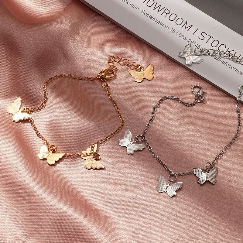 Vòng tay mạ vàng/ bạc họa tiết hình bướm độc đáo thời trang xinh xắn cho nữ 2020 | BigBuy360 - bigbuy360.vn