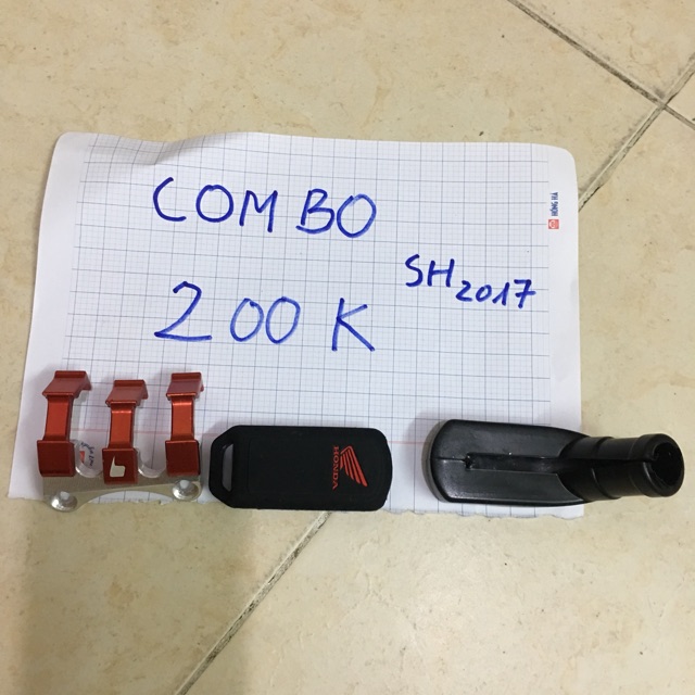Combo kẹp dây dầu sau + bọc smarkey+ ốp chan chống