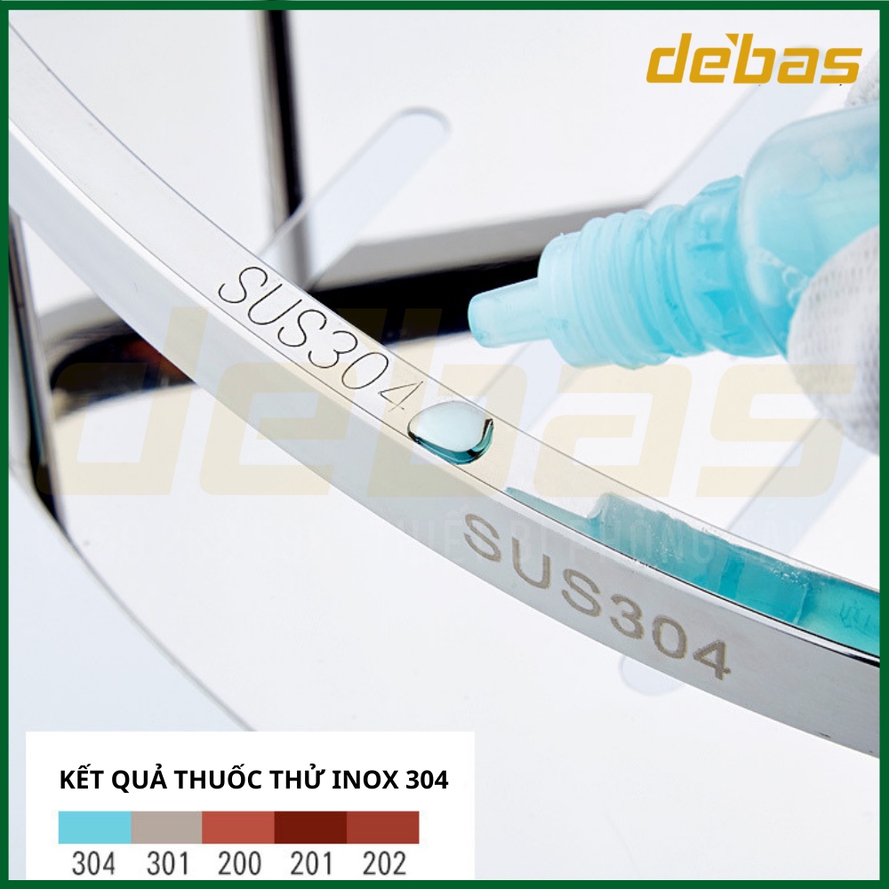 Kệ đựng đồ nhà tắm cao cấp inox sus304 kệ thẳng nhà tắm gắn tường có móc treo đồ Debas 1501 1502 1503 1504