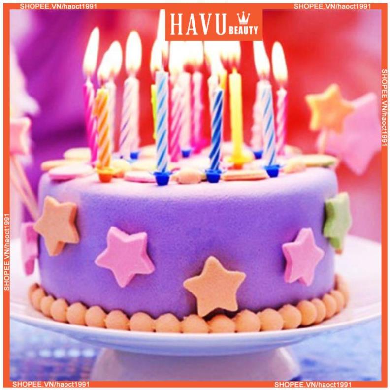 Vỉ 24 chiếc Nến tăm sinh nhật, nến xoắn cắm bánh sinh nhật - HAVU Beauty