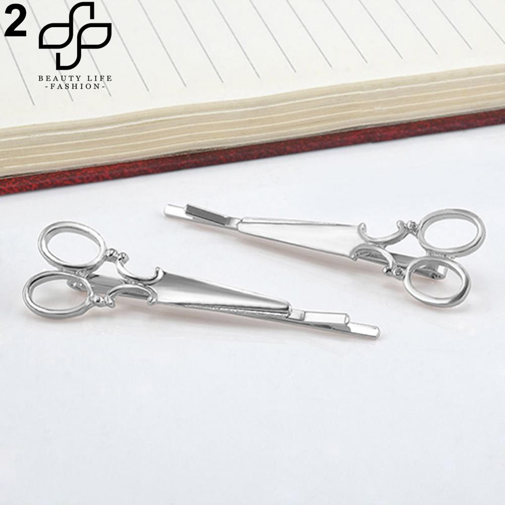 Bộ 2 kẹp tóc cùng màu hình cây kéo độc đáo