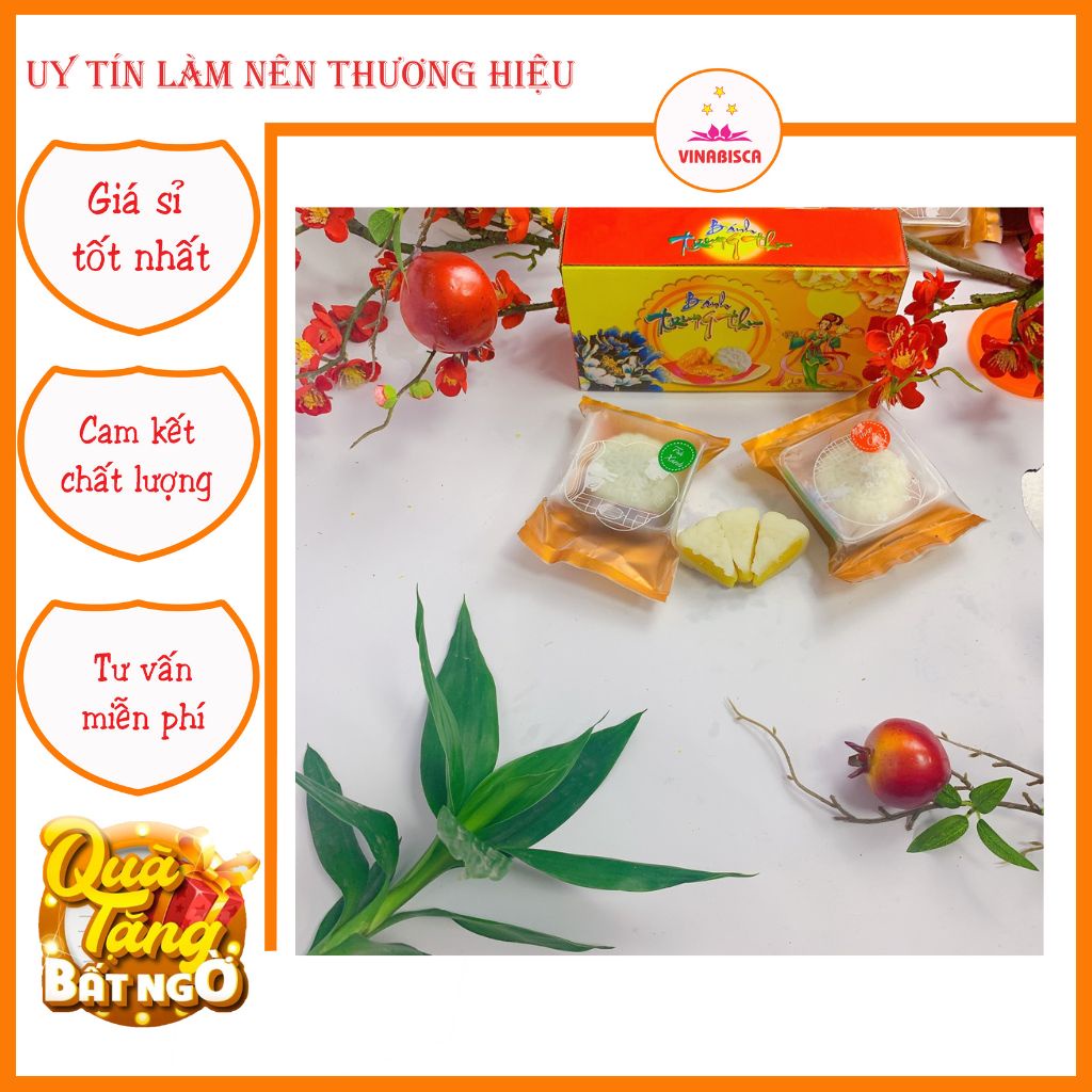 Bánh trung thu nướng dẻo 200g mix chay/trứng muối thơm ngon chuẩn vị Vinabisca