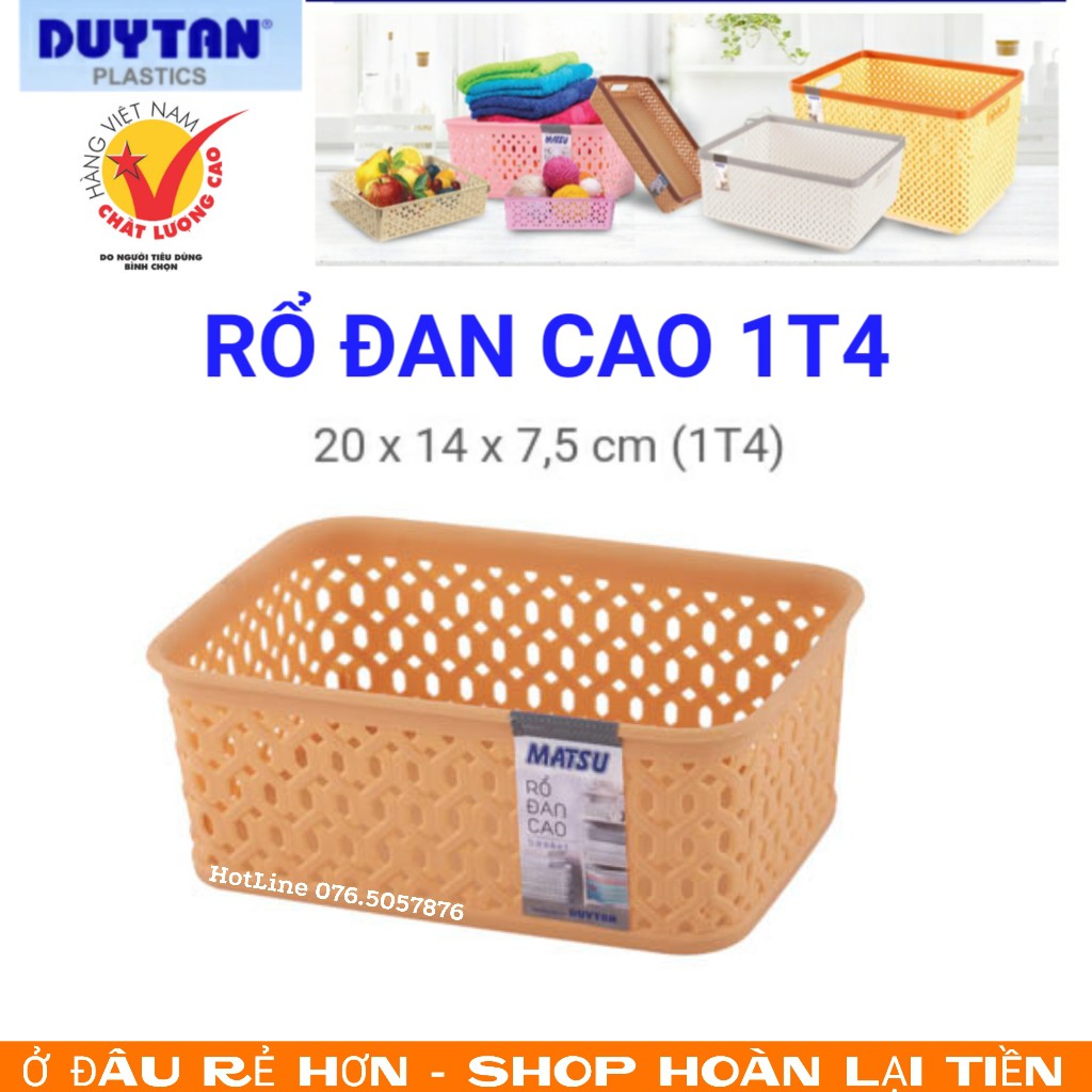 Rổ đan cao nhựa Duy Tân 1 Tấc 4