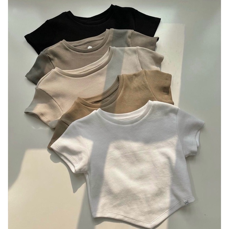ÁO CROPTOP CỔ TRÒN VẠC NHỌN