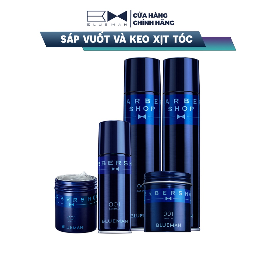 Sáp Vuốt Tóc Nam BLUEMAN &amp; Keo Xịt Tóc Tạo Kiểu Hương Thơm Dễ Chịu