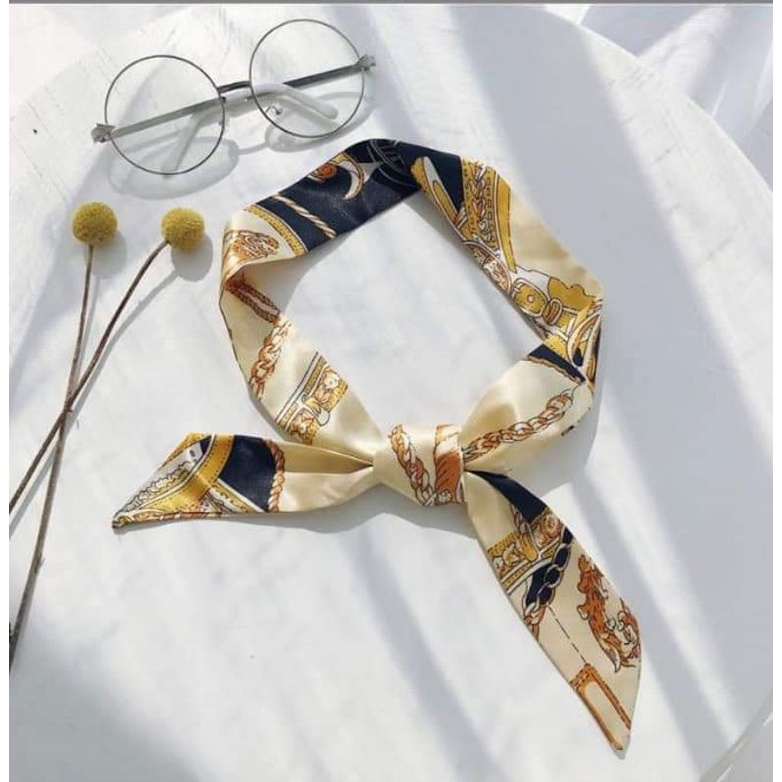 Khăn lụa đa năng buộc tóc làm nơ cổ, làm turban, buộc túi