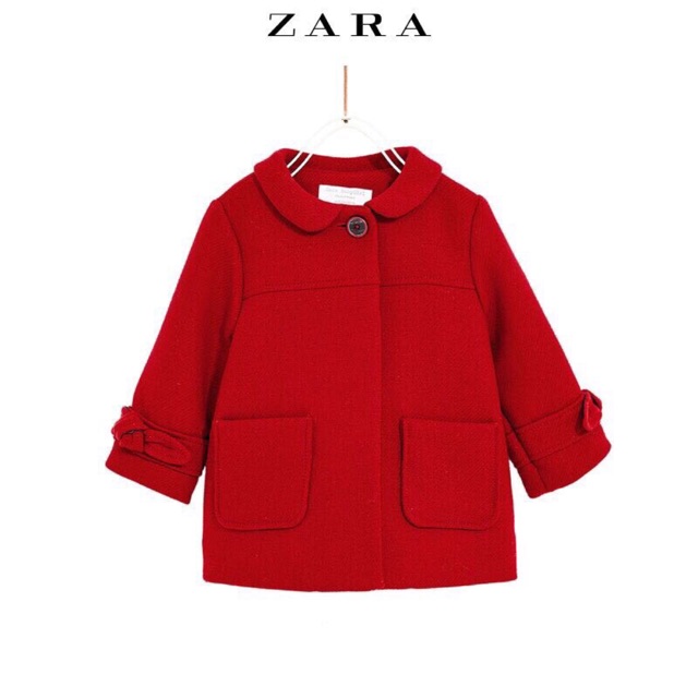 Áo dạ Zara bé gái màu đỏ