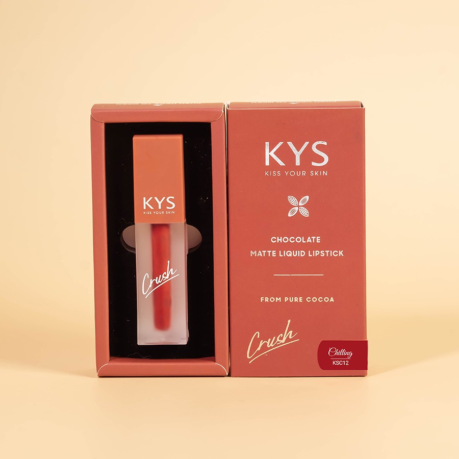 Son Kem Lì Siêu Mịn Đỏ Đất Chocolate Không Chì KYS Crush 3.5g