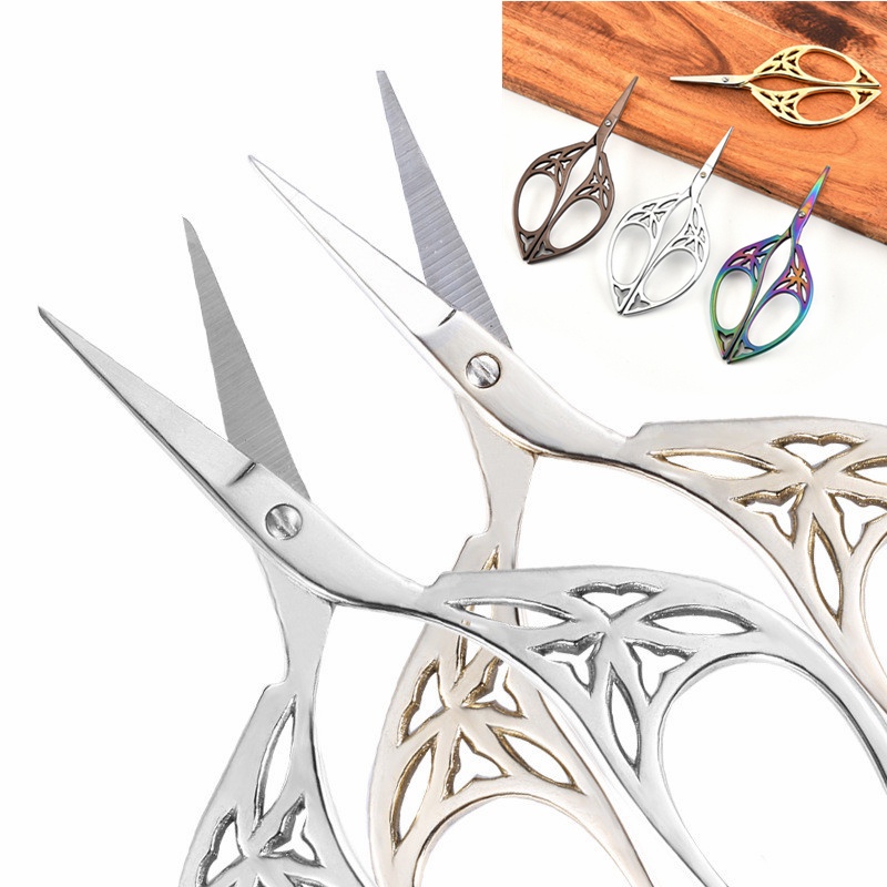 Bán nóng Kéo nhỏ Cổ điển Thêu thép không gỉ sắc nét và Kéo may Đồ dùng may Chéo Kéo Cắt Sợi