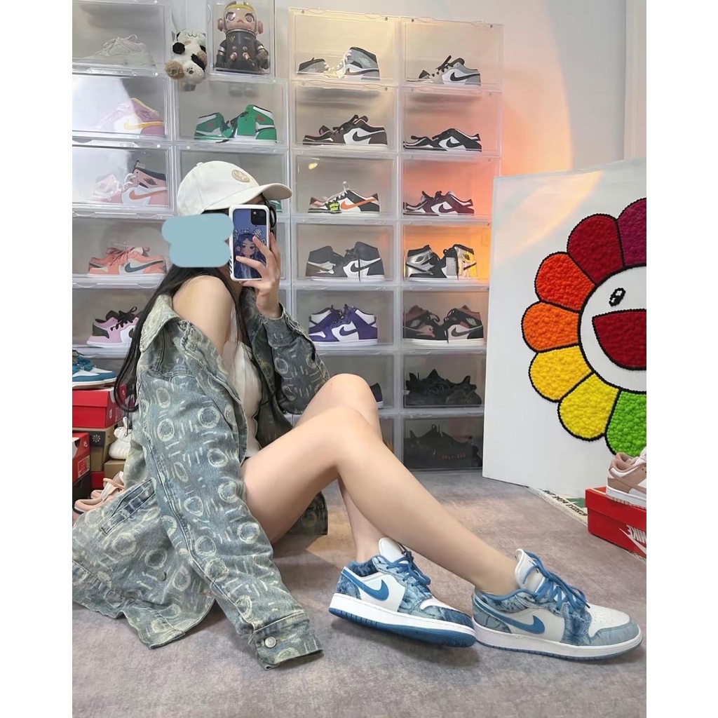 Giày Air Jordan cổ thấp Denim Washed  DM8947-100 chính hãng cao cấp