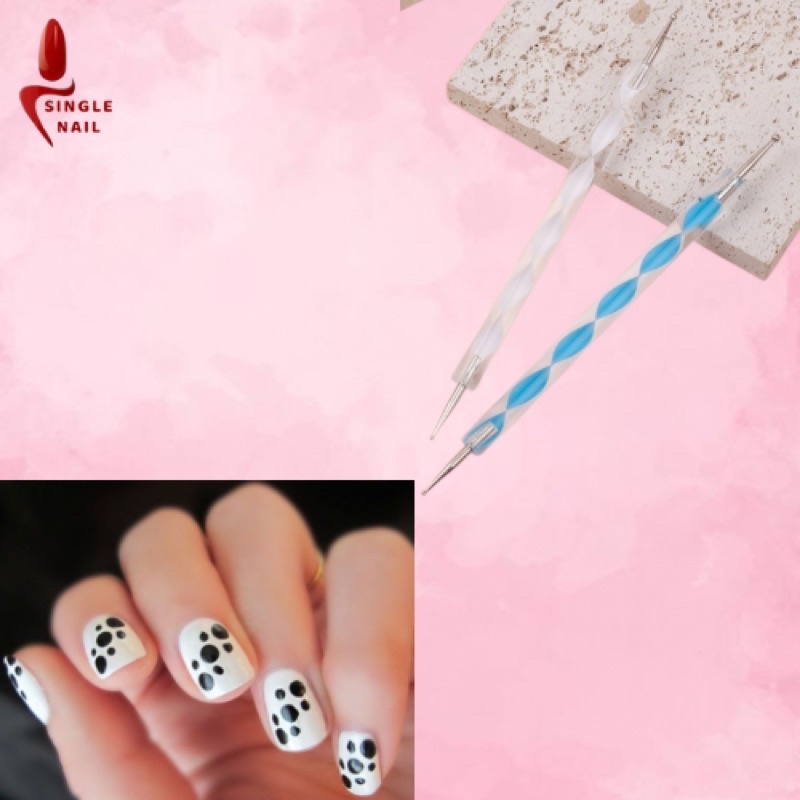 Bút chấm bi Vẻ nail 2 đầu chuyện dụng - Set 5 bút chấm bi đủ size vẻ móng art nail.