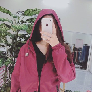 Khoác dù LOGO Raw - Đỏ Đô  [ Nữ -Cực Chất ]