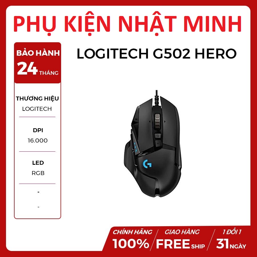 [CHUỘT CHUYÊN GAME] Chuột Logitech G502 HERO-CHÍNH HÃNG 100%