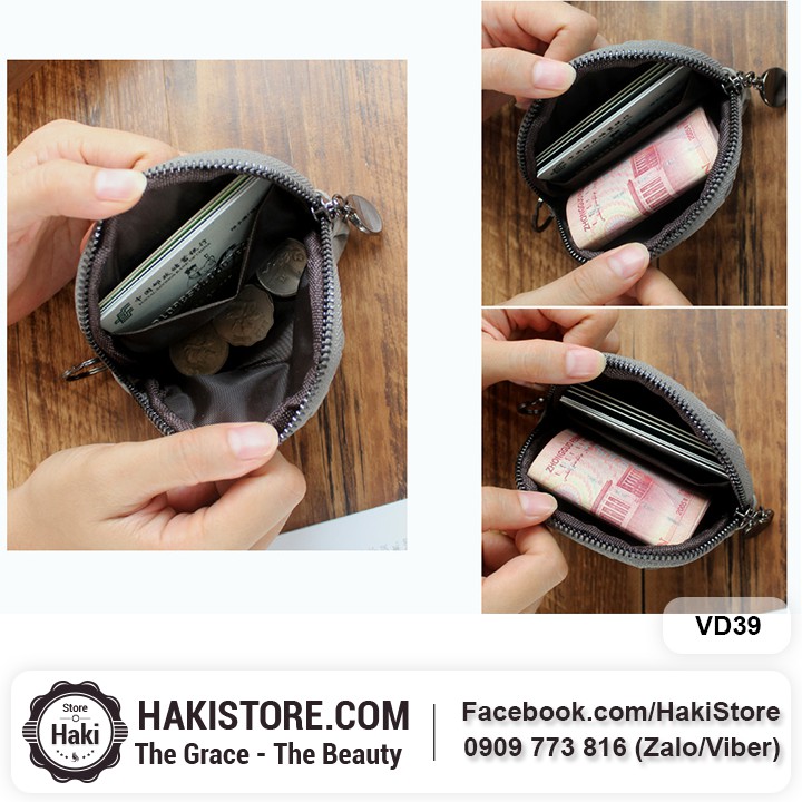 🍀 Ví tiền mini phối sọc viền dễ thương - VD39 | BigBuy360 - bigbuy360.vn