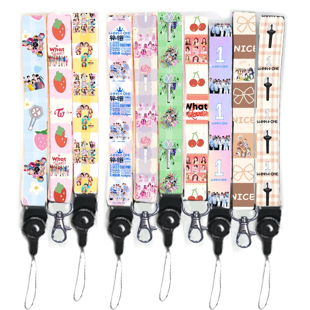 dây strap twice wanna one exo STI21 hoạt hình dây treo thẻ name tag ngắn cute dễ thương 15cm