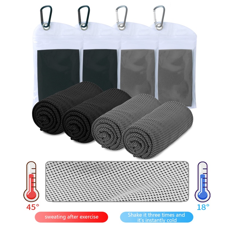 Bộ 4 Khăn Lau Bằng Sợi Microfiber Siêu Thấm Hút Thoáng Khí Giúp Làm Mát Khi Tập Thể Thao