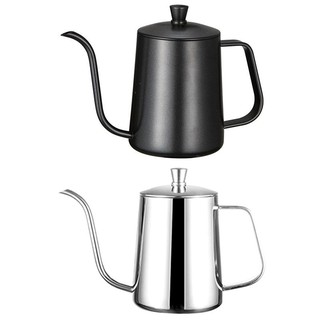 Stainless Steel Mounting Bracket Hand Coffee Pots With Lid Drip Gooseneck Spout Long Mouth Coffee Kettle Teapot- 600Ml