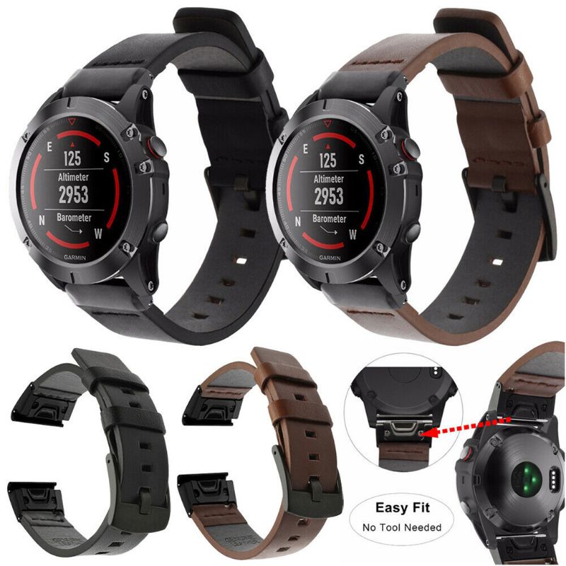 Dây đeo bằng da thật cho đồng hồ thông minh Garmin Fenix 6/6X/6S