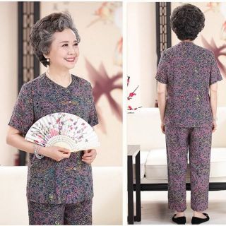 Bộ lanh người già - có cúc đóng