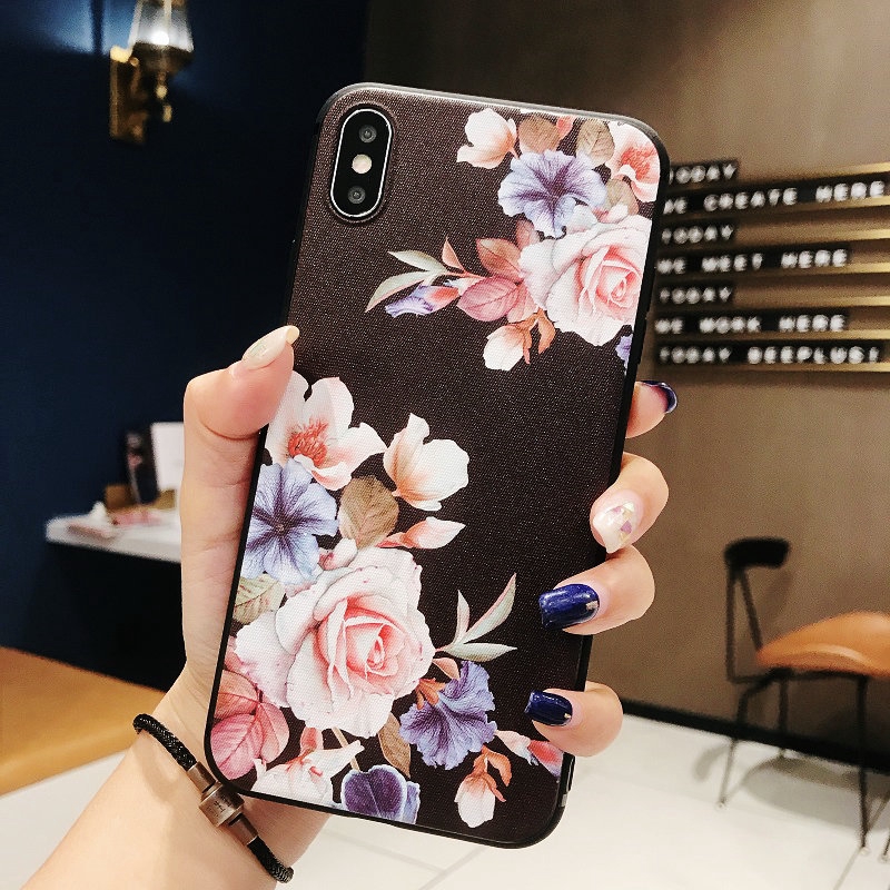 Ốp lưng điện thoại in hoạt hình Black White Rose Pattern cho Samsung Galaxy A51 A71 A50S A30S A70 A50 A30 A20 A10 M10 A7 2018 Note 10 9 8 S20 Ultra S10 S9 S8 Plus