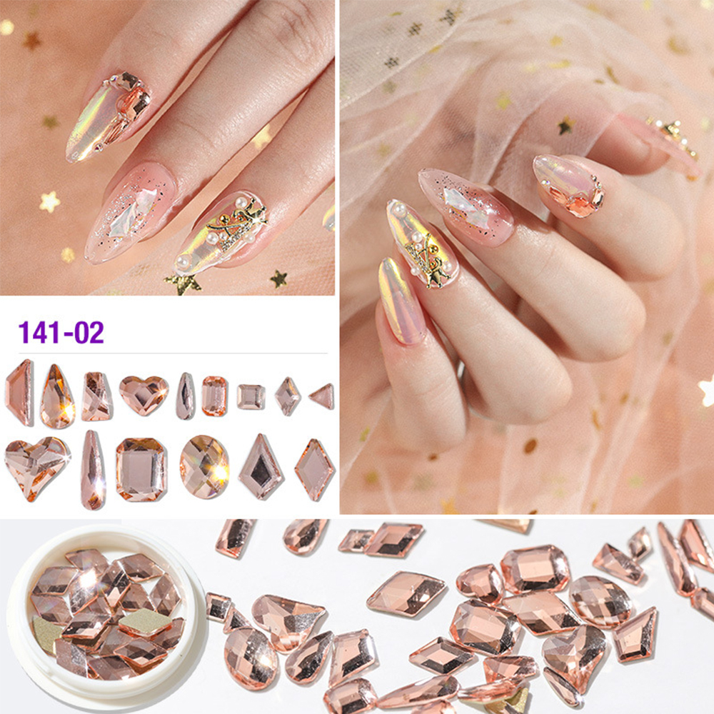 FALLFORBEAUTY Waterdrop Nail|Champagne DIY Nail Art Decorations Nail|Shining Flatback Strass Mixed-size Acrylic|Non Hotfix Crafts Garments