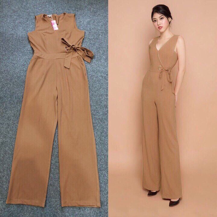 Đồ Bay Dài 🎁FREESHIP🎁Giảm 45k Khi Mua Đơn Từ 500k - Jumpsuit dài ống suông thắt nơ eo sang trọng TJ903