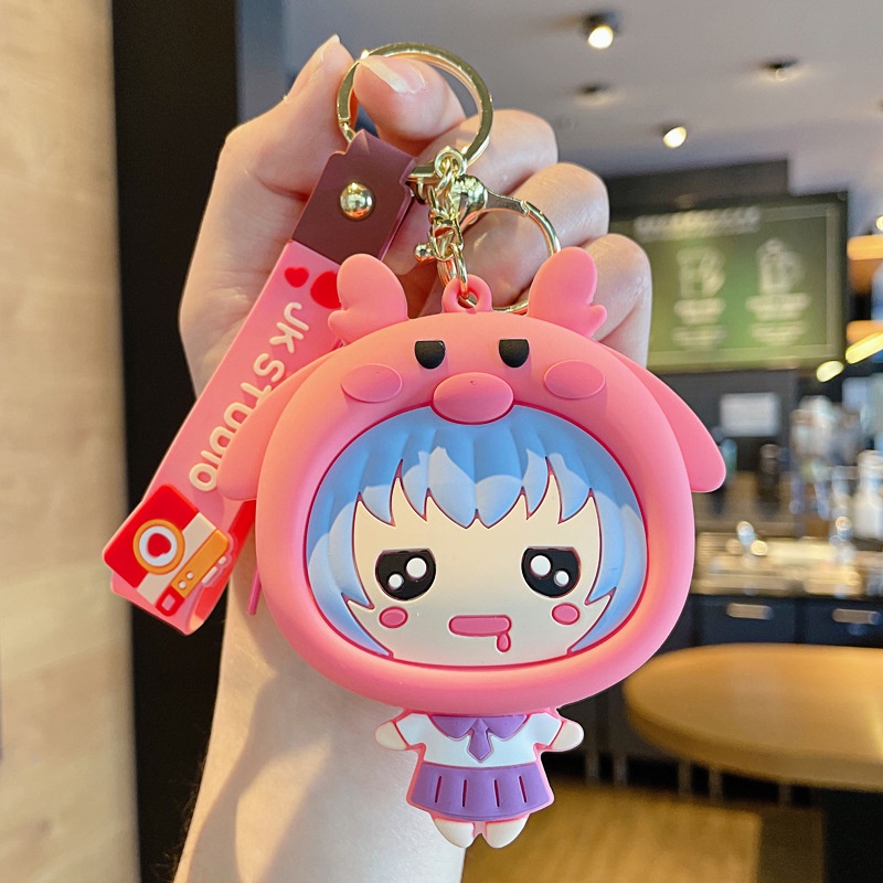 Hoạt Hình Túi Đựng Tiền Xu / Tai Nghe Bằng Silicon Hình Cô Gái Xinh Đẹp