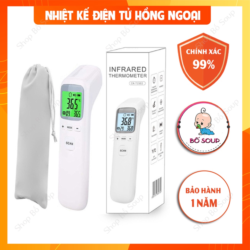 Nhiệt kế điện tử hồng ngoại đo thân nhiệt, đo nhiệt độ phòng