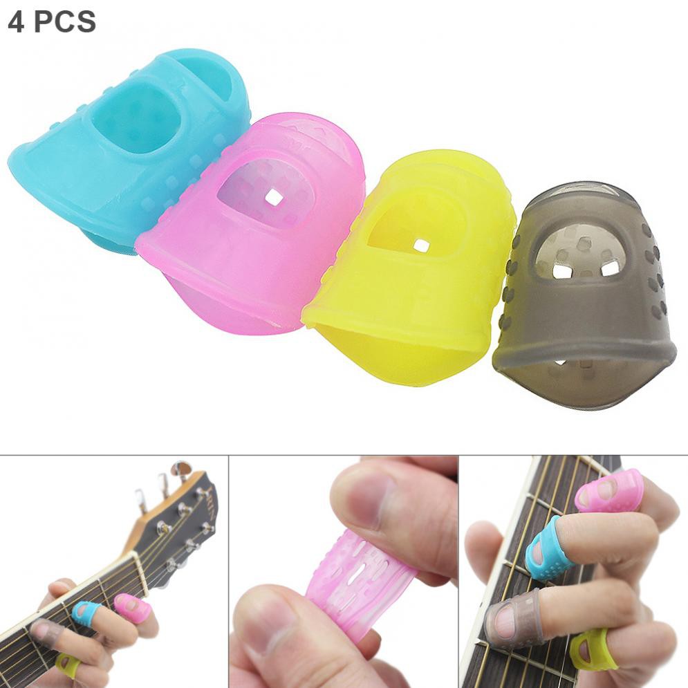 Set 4 Miếng Silicone Bọc Đầu Ngón Tay Chơi Đàn Guitar / Ukulele / Banjo / Mandolin