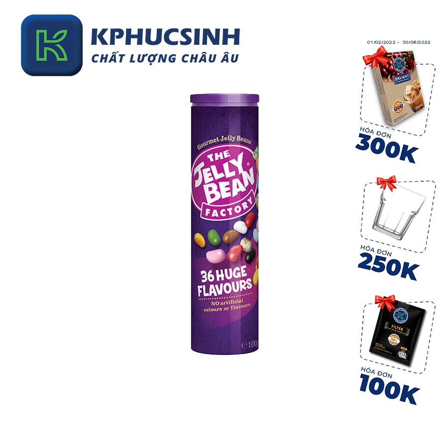Kẹo hạt trái cây tự nhiên Jelly bean 36 vị 100g KPHUCSINH - Hàng Chính Hãng