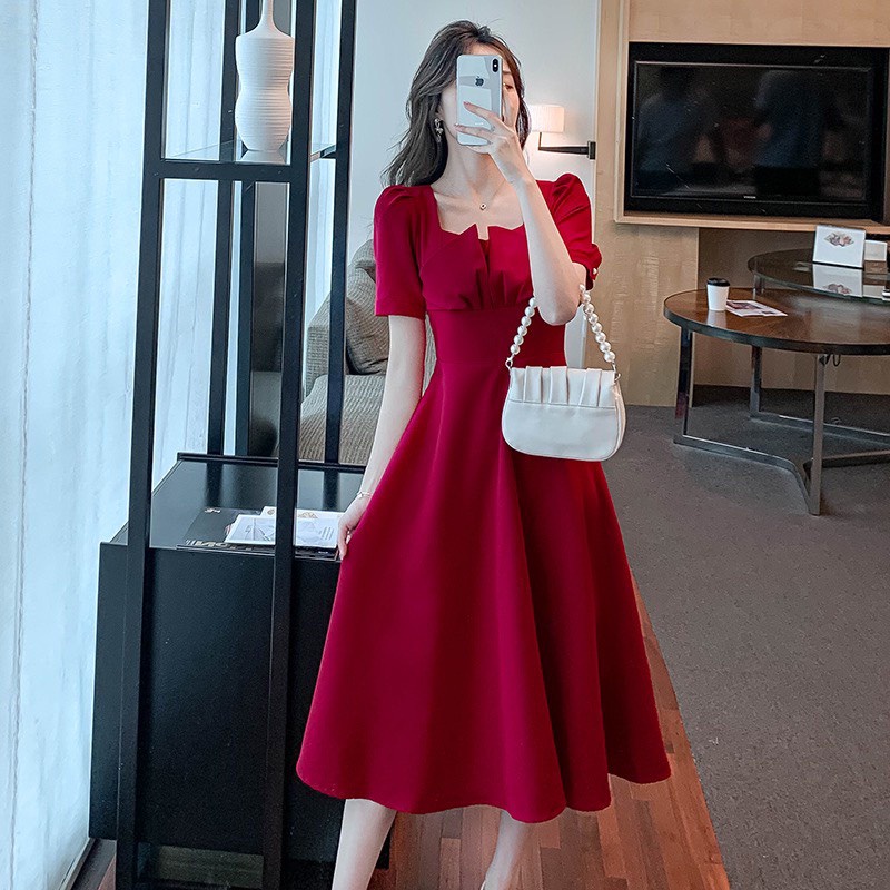 Gunkaymatter Váy Đầm Xếp Ly Ngực Tay Lỡ Ôm Eo Có Mút Ngực Chất Liệu Umi Thời Trang Nữ Thiết Kế Phù Hợp Mọi Phong Cách