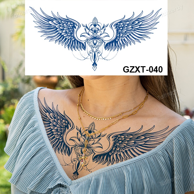 Hình Xăm Dán Tạm Thời 7-15 Ngày Hình Hoa Và Cánh Thiên Nhiên