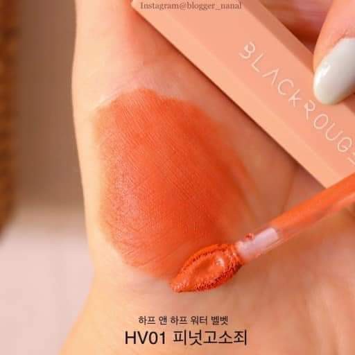 (Thanh lý-xả kho) Son Kem Lì Mịn Mượt Nhẹ Môi Black Rouge Half N Half Water Velvet 2021 | Thế Giới Skin Care