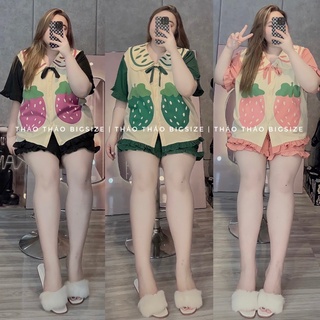 Bộ pizama trái dâu - MÚP BIGSIZE 60-100KG