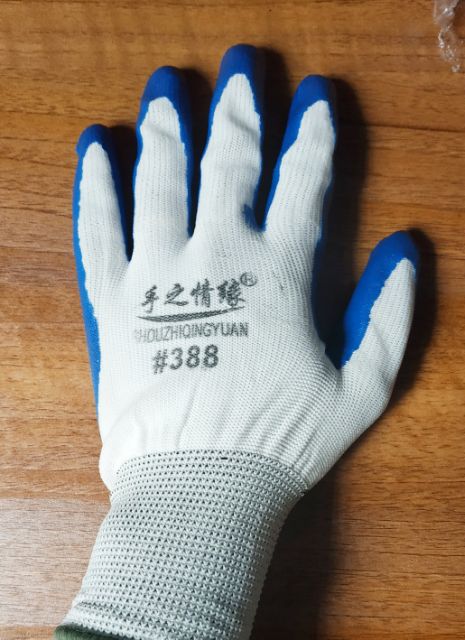 [ Loại 1- 500g] Bịch 12 đôi Găng tay bảo hộ lao động phủ cao su Pu 388