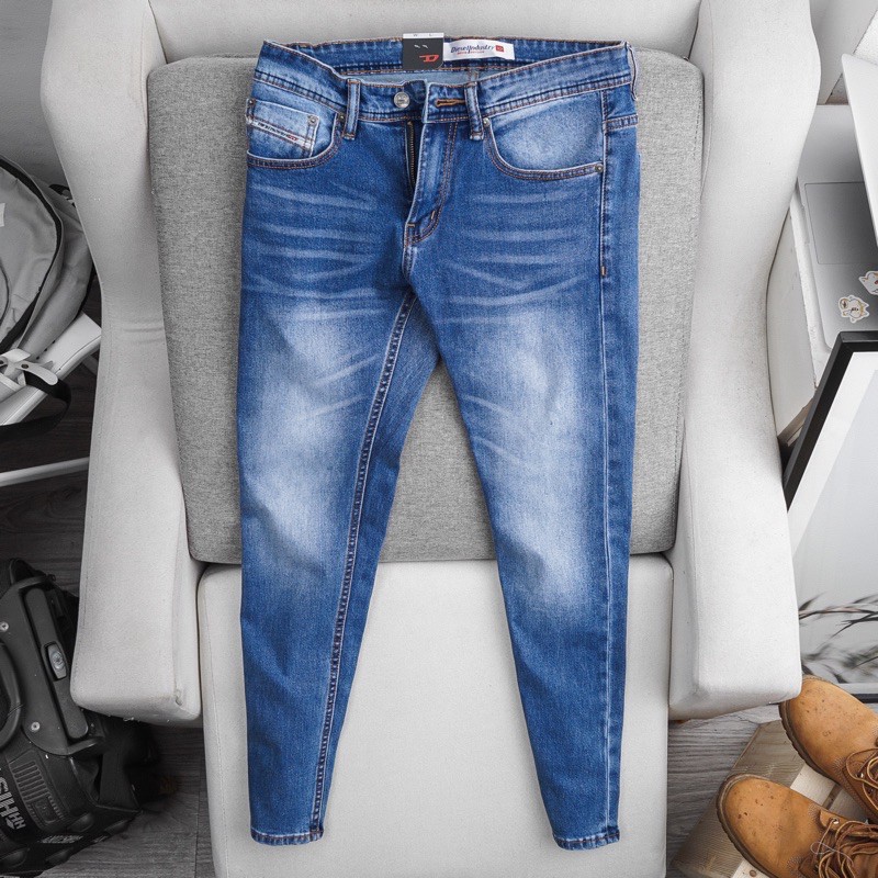 [⚡Tặng quần⚡️] Quần jean nam VNXK ống đứng xanh nhạt