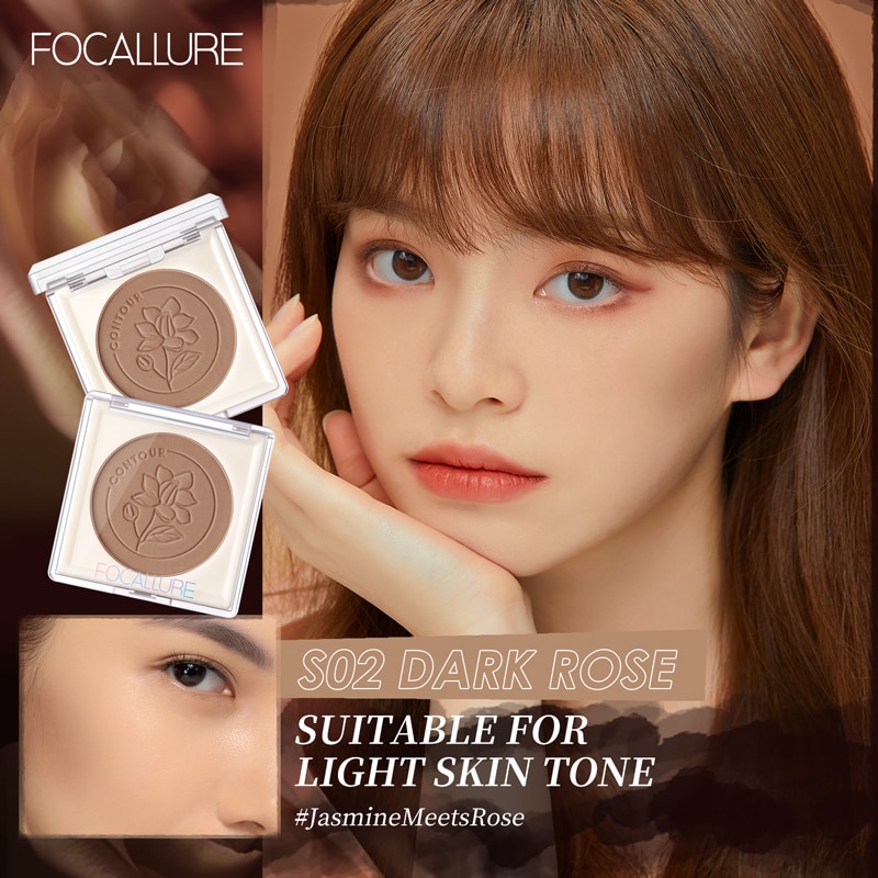 FOCALLURE 3 Colors Matte Brown Bronzer Contouring For Face Soft Powder Texture Easy to Blend Professional Women’s Cosmetics